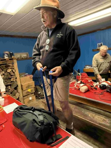 Making harness with webbing